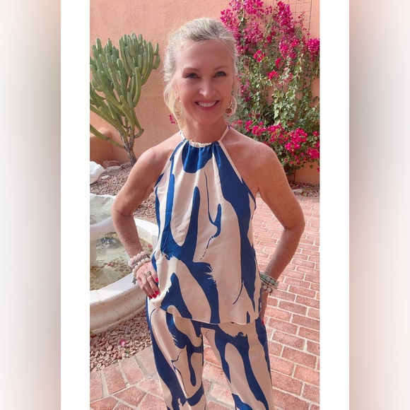 NIP BLUE TOP & PANT SET-M - Picture 3 of 17